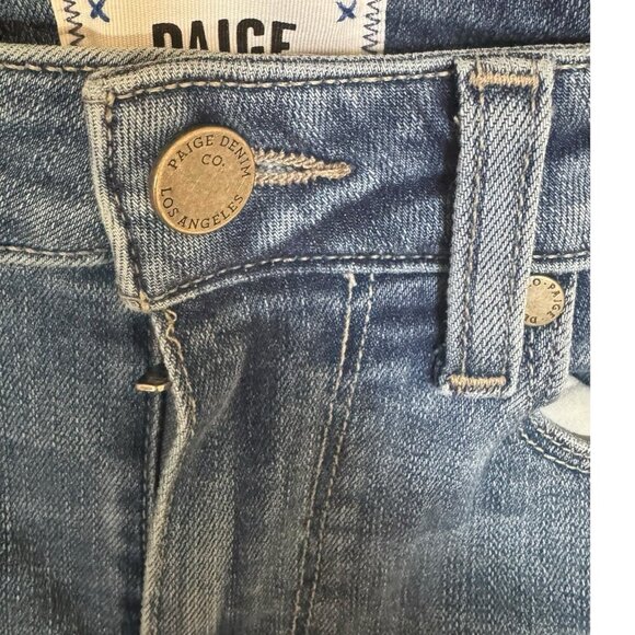 Paigen Hoxton Slim Jeans Size 24 Ankle Raw Hem Denim Stretch Mid-Rise Blue - Picture 4 of 14